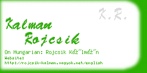 kalman rojcsik business card